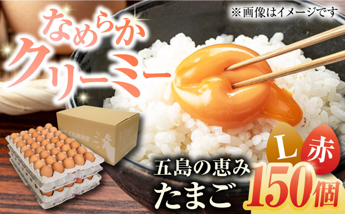 【箱入り】五島の恵みたまご Lサイズ 150個入 / 卵 赤玉子 五島市 / 五島列島大石養鶏場 [PFQ007]