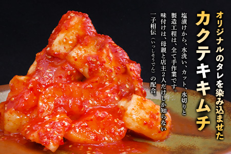 【隔月6回定期便】【一子相伝】秘伝の大根カクテキキムチ 200g×4パック【本場の味 秘伝の味 焼肉 おつまみ 韓国 ピリ辛】(H104298)