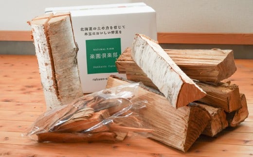 薪セットA（薪:約5kg、スウェーデントーチ、焚付） 自然乾燥 薪 まき マキ キャンプ 木 アウトドア キャンプファイヤー 広葉樹 針葉樹 白樺 混合