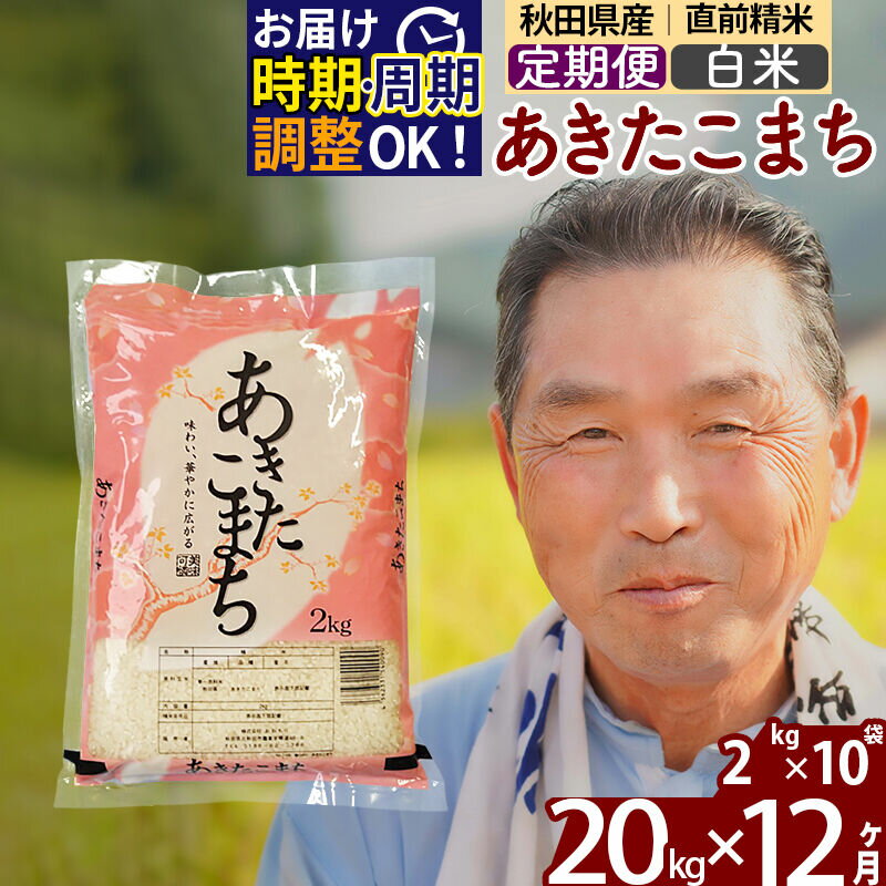 【ふるさと納税】令和7年産《定期便12ヶ月》秋田県産 あきたこまち 20kg【白米】(2kg小分け袋) 2025年産 お届け時期選べる お届け周期調整可能 隔月に調整OK お米 おおもり [おおもり 秋田 お米 あきたこまち 米どころ 東北 北秋田市]