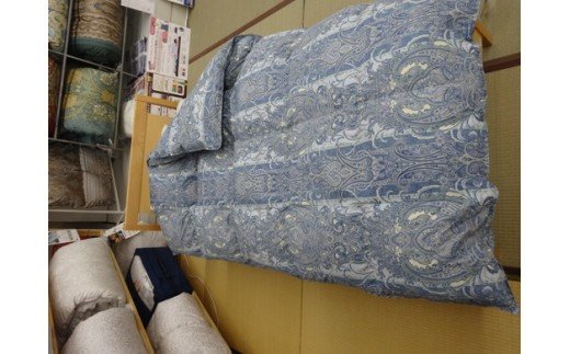 明治6年創業　ワタセのやわらか羽毛ふとん（ブルー）【CW50U】