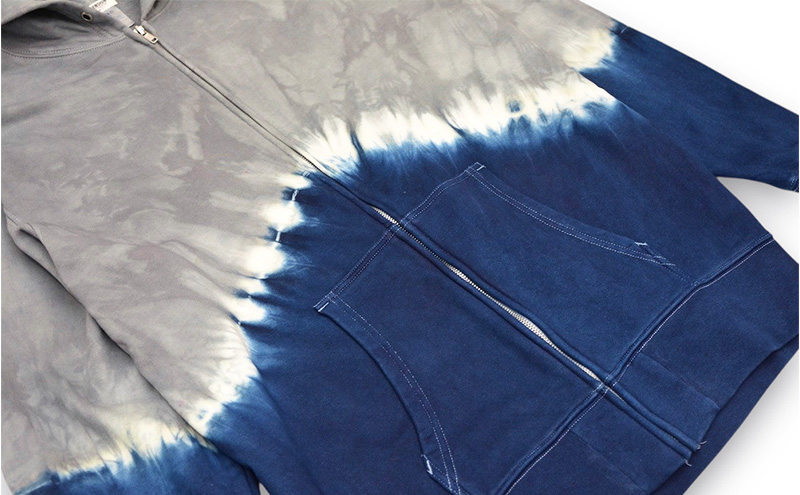 藍染めタイダイパーカーG  ASCENSION  黒部の名水染め　S