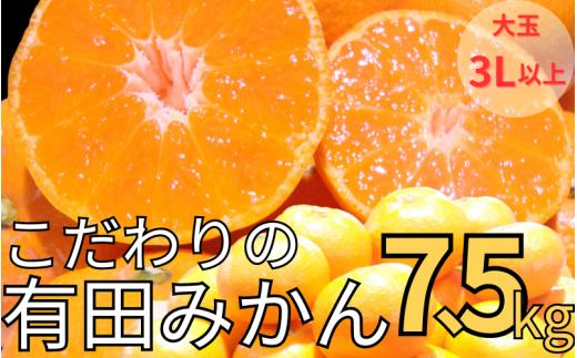 
                  【農家直送】有田みかん 約7.5kg 大玉3L以上 有機質肥料100% ※2026年11月～12月に順次発送(お届け日指定不可) みかん ミカン 温州みかん 柑橘 有田 和歌山 産地直送【nuk158D】 
                
