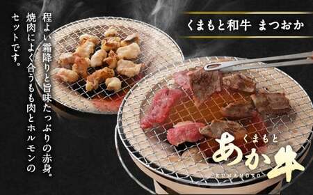 ＜ R8年熊本地震復興支援 ＞くまもとあか牛 焼肉 セット 合計1000g 2種 モモ ホルモン
