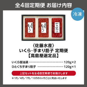 180051 【定期便】【全4回】いくら・手まり筋子（1・4・7・10月の4回コース）