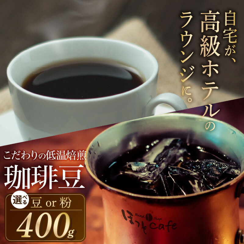 【ふるさと納税】コーヒー 400g 選べる 飲み方 ホットコーヒー用 アイスコーヒー用 種類 豆 粉 コーヒー豆 低温焙煎 温かい 冷たい 最高級 香り クリア 味わい こだわり 上質 なめらか フルーティー リラックス ティータイム ドリンク お取り寄せ 愛知県 碧南市 送料無料