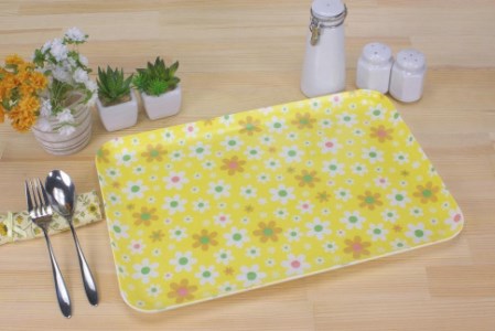 【グリーン×イエロー 2枚組】タツクラフト ST ランチョン トレー L 39cm マーチ