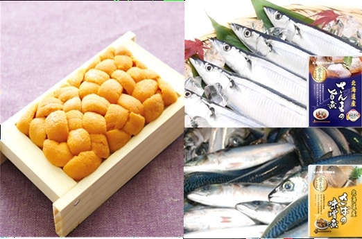 
                  A-40020 エゾバフンウニ約60g～70g×1折・さんま旨煮×1P・さば味噌煮×1P[10月中旬以降発送]
                