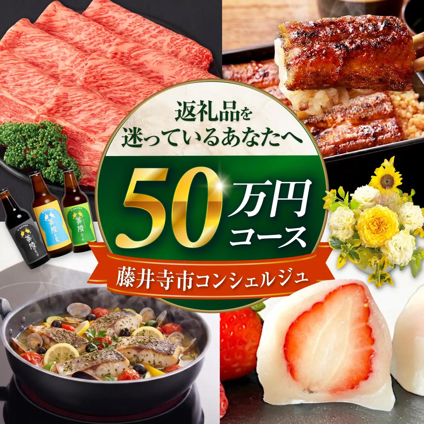 【藤井寺市コンシェルジュ】返礼品おまかせ！寄附額50万円コース 500000円 肉 牛肉 うなぎ 鰻 米 お米 お菓子 調理器具 フライパン グルメ 食品 お取り寄せ 詰め合わせ プレゼント 内祝い お返し ギフト グルメ 食品 お取り寄せ 高級[BLZZ014]
