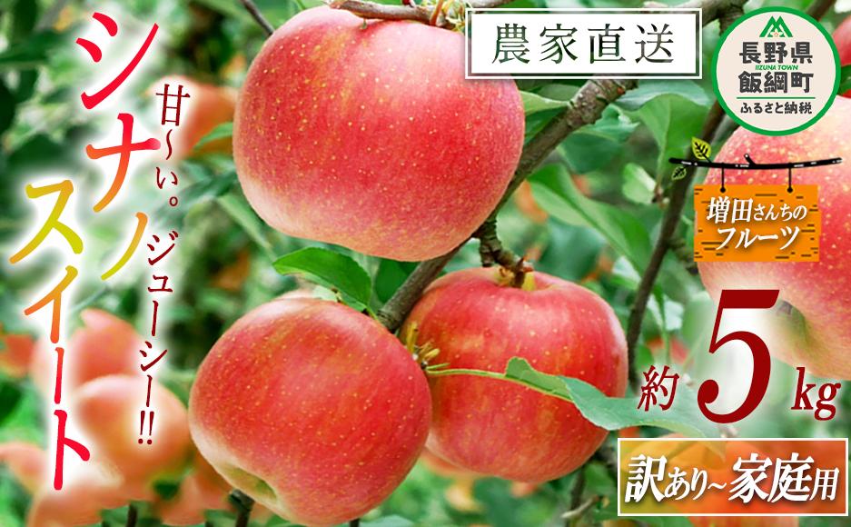 りんご シナノスイート 家庭用 〜 訳あり 5kg 増田ファーム 沖縄県への配送不可 2026年10月上旬頃から2026年10月中旬頃まで順次発送予定 令和8年度収穫分 信州 果物 フルーツ リンゴ 