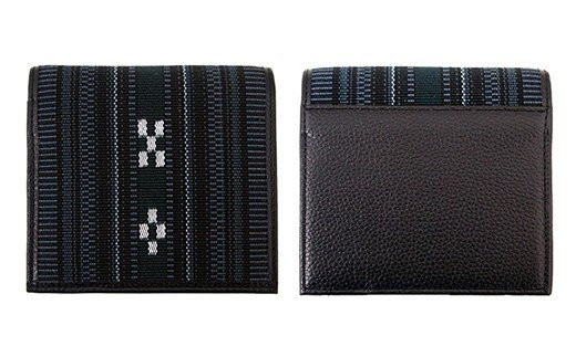みんさー二つ折財布 ヤッサミ黒 | AZ-028