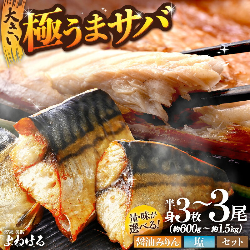 【ふるさと納税】干物 鯖一夜干し 極うまサバ【選べる内容量：半身3パック/半身6パック/3尾】【選べる味：塩味×醤油みりん味/塩味/醤油みりん】【焼き魚 焼魚 魚介 鯖 さば さば塩焼き 切り身 ひもの 冷凍 個包装 真空パック 手軽 ご飯のお供 酒の肴】