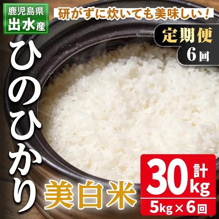  【6回定期便】美白米 ひのひかり 5kg 白米 鹿児島 【田上商店】i543