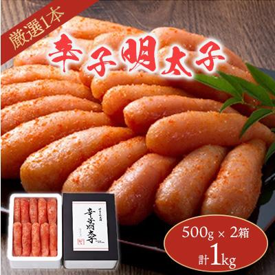 ふるさと納税 粕屋町 厳選1本子辛子明太子1kg(500g×2箱)(粕屋町)