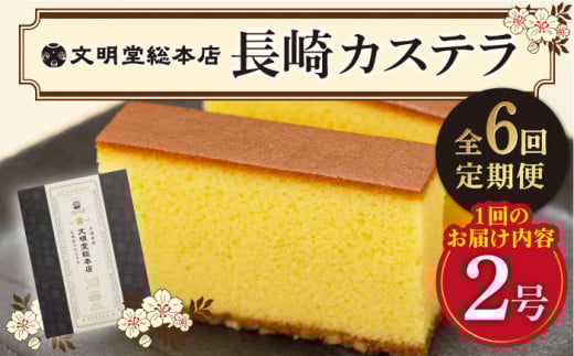 【全6回定期便】 長崎 カステラ 580g（10切入×2本）《文明堂総本店》 [DBF003] かすてら 常温 手土産