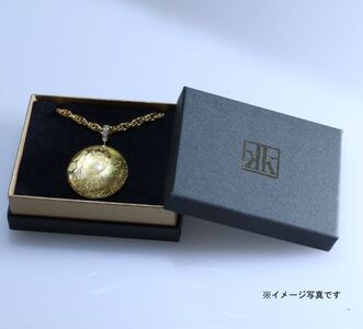 アクセサリー 金彩ペンダント（カラー：アンバー）【グラスアート黒木】_A0114-045