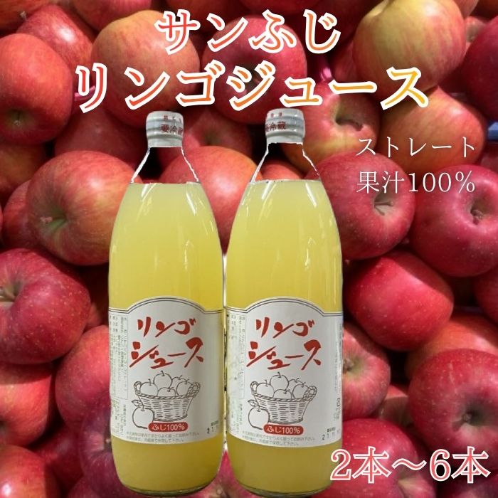【ふるさと納税】りんごジュース サンふじりんごジュース1L×2本～ 長野県 信州 南信州 高森町 果汁100% 果物ジュース ストレート 大野農園【配送不可地域：離島】