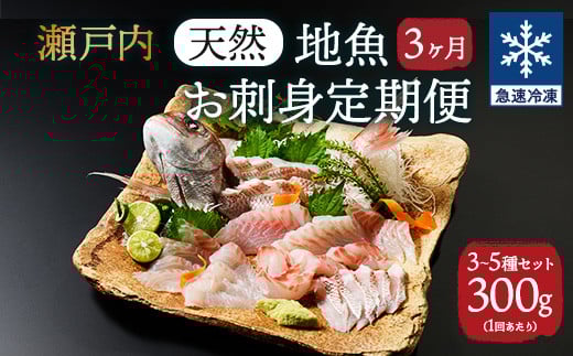 
            【定期便3ヶ月】瀬戸内 天然地魚 おさしみ定期便(3～5種セット) 急速凍結 300g │お刺身 定期便 刺し身 広島県産 瀬戸内 刺身 おさしみ さしみ 急速冷凍 真鯛 真蛸 マダコ 魚介 海鮮 鮮魚
          
