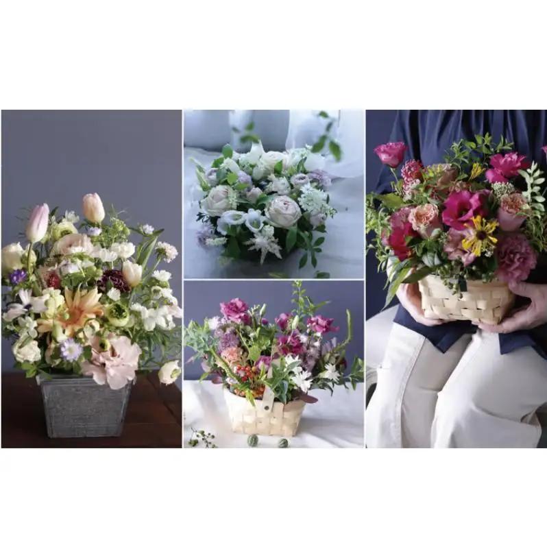 【毎月お届け】季節のお花（生花・花器付き）の定期便・Mサイズ　6か月 〈 フラワーアレンジメント 花 定期便 記念日 誕生日 お祝い ギフト プレゼント インテリア 自宅用 全国発送 送料無料 冷蔵 