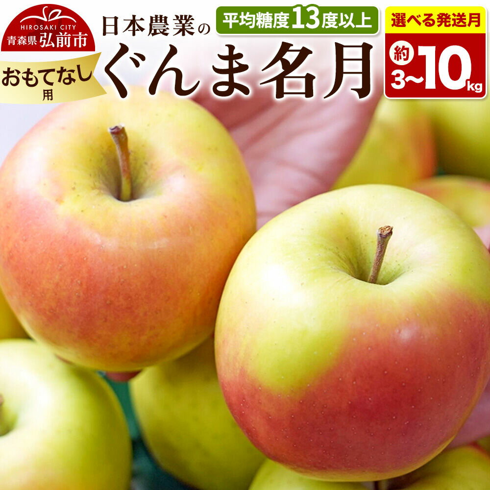 【ふるさと納税】りんご【選べる 26年11月〜27年3月 発送】ぐんま名月【おもてなし用】【選べる約 3kg／5kg／10kg】平均糖度13度以上 青森県 弘前市 果物 フルーツ 林檎 リンゴ くだもの [先行受付 産地直送 アップル 青森県 弘前市]
