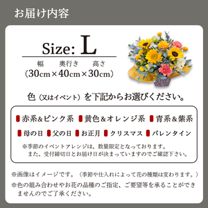 季節のフラワーアレンジメント（L/青・紫系） | 花 お花 生花 フラワー フラワーアレンジメント 花束 お祝い 青 紫 ブルー バイオレット 配送地域限定 京都府 綾部市