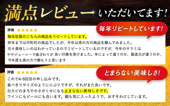 粉雪サラミ3本 / 白カビ 加工肉 / 佐賀県 / 有限会社ふるさと倶楽部 [41ABCM012]