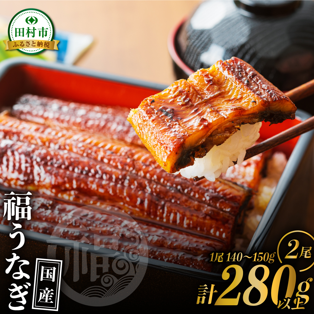 『福うなぎ』のかば焼き(140～150g×2尾) 魚 養殖 ウナギ 鰻 肉厚 冷凍 ギフト 贈答 贈り物 福島県 田村市 ニューフロンティア N18-G16-01