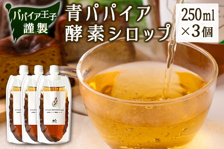 青パパイア酵素シロップ 250ml×3個【B598】