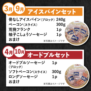 【定期便3回】ソーセージの店フランクの頒布会・3ヶ月コース 【3ヶ月定期便】 ソーセージ ハム ベーコン 詰め合わせ セット 定期便 肉 オールポーク 豚肉100％ 天然腸 バーベキュー キャンプ パ