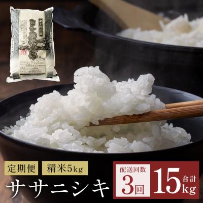 ふるさと納税 石巻市 【定期便3回】 米 令和7年産 ササニシキ 精米 15kg (5kg×3) こめ コメ