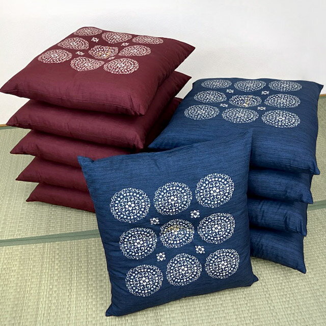 【ふるさと納税】G0698 5枚組座布団　王朝　銘仙判 ざぶとん ザブトン 法事 来客用 和調 和柄 飲食店 居酒屋 おしゃれ お盆 お彼岸 仏間 仏壇 宴会場 ホテル 料亭 父の日 母の日 敬老の日 民宿 民館 旅館 業務用 5枚セット 忘年会 お歳暮