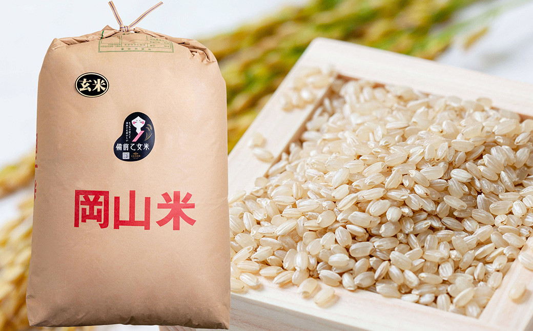 
            備前乙女米 玄米 30kg×1袋【2025年10月下旬～2026年9月下旬発送予定】 ／ お米 米 おこめ こめ コメ ご飯 ライス モチモチ 石原果樹園 岡山県 美咲町
          
