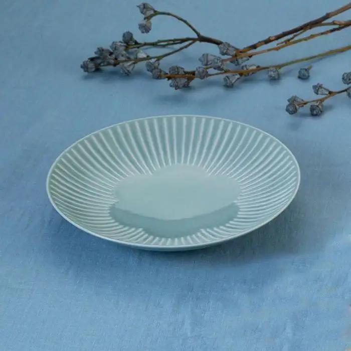 【波佐見焼】15.5ｃｍの皿５枚組  花ふわりグレー 【西海陶器】 ５　10136｜波佐見焼 陶器