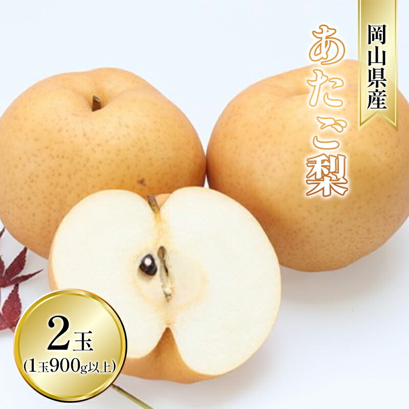 【ふるさと納税】梨 2025年 先行予約 あたご梨 2玉入り（1玉 900g以上） なし ナシ 岡山県産 国産 フルーツ 果物 ギフト 和梨 デザート 食後 日本一の大きさ 大玉 シャリシャリ　お届け：2025年11月下旬～2025年12月中旬