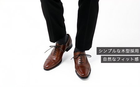 倭イズム 牛革マッケイビジネスシューズ紳士靴YAP600（ブラウン） 27.5cm
