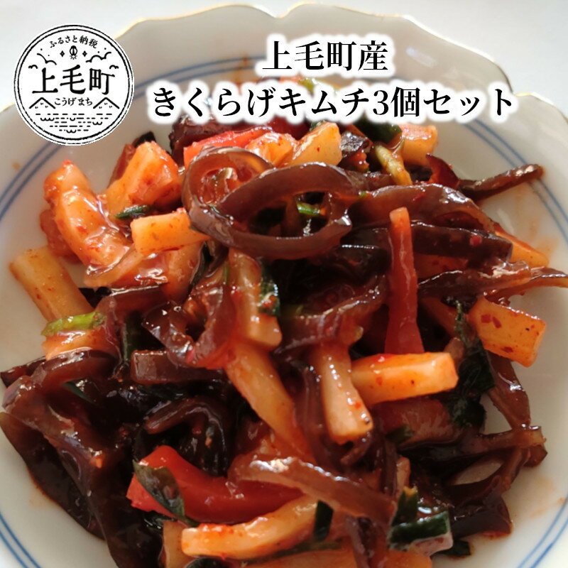 【ふるさと納税】上毛町産　きくらげキムチ3個セット　T06304