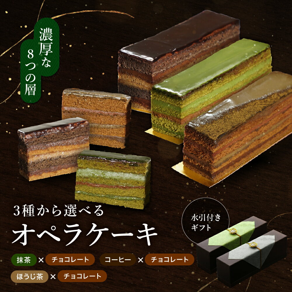 【ふるさと納税】 3種から選べる オペラケーキ 濃厚 コーヒー×チョコレート 抹茶×チョコレート ほうじ茶×チョコレート | チョコレート ケーキ 抹茶 和風 スイーツ お菓子 洋菓子 おやつ ギフト プレゼント 贈り物 冷凍 長野県 飯田市 信州