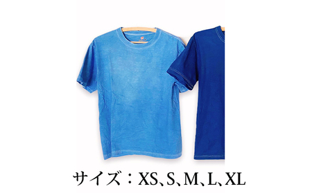 藍染めTシャツ（薄藍） Lサイズ