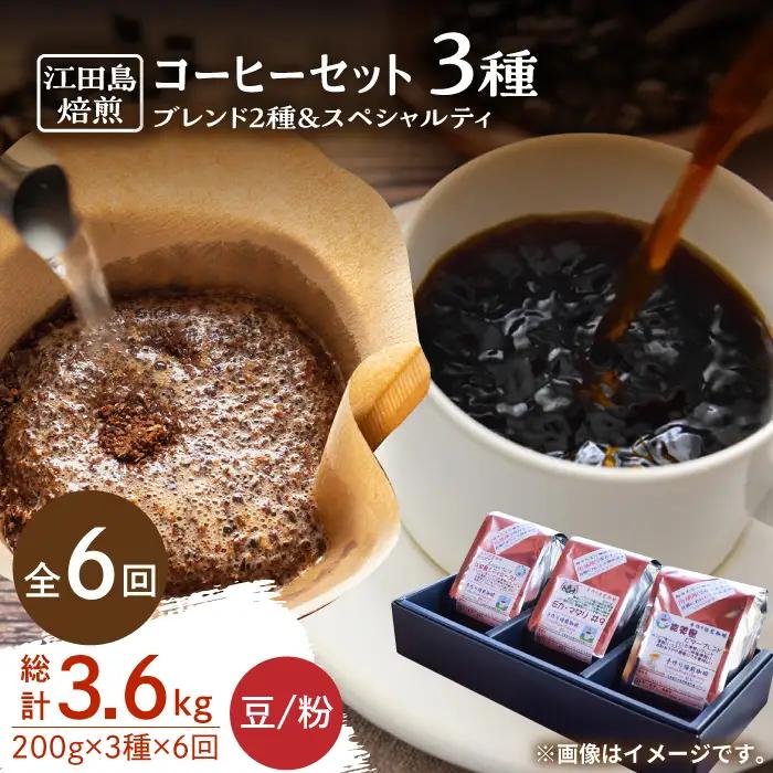 【全6回】コーヒー スペシャルティセット3種 豆or粉 コーヒー[XBE033]