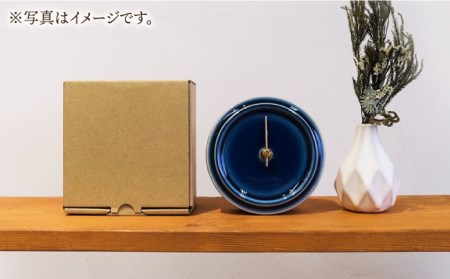 タイルと木のシンプルな手作り時計 TILE WOOD CLOCK 壁掛け・置き時計 『青海鼠釉』【杉浦製陶】 インテリア 雑貨 おしゃれ [TAO012]