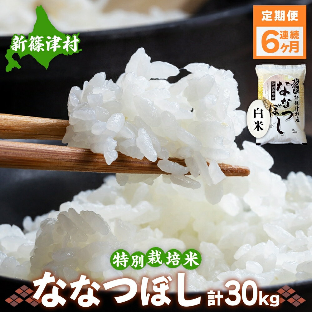 【ふるさと納税】定期便 6ヵ月 北海道 特別栽培 令和6年産 ななつぼし 5kg 精米 米 白米 お米 新米 ごはん ご飯 ライス 道産米 ブランド米 新しのつ米 ふっくら 食味ランキング 産地直送 カワサキ森田屋 お取り寄せ 送料無料　お届け：2025年12月より順次発送