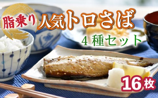 【 干物 】 人気 トロ さば 4種 16枚 セット 大容量 冷凍 ワイン サバ 鯖 明太 昆布 カレー ノルウェー サバ めんたい こんぶ 塩鯖 味付き 味付け おかず 晩酌 つまみ 津田水産 長崎県 佐世保市