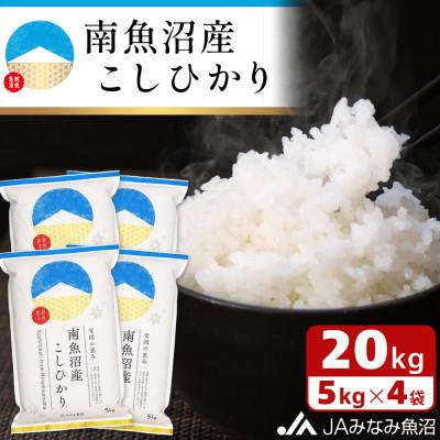 ふるさと納税 南魚沼市 【令和7年産《新米》】JAみなみ魚沼不動の人気「南魚沼産こしひかり」精米20kg(5kg×4袋)