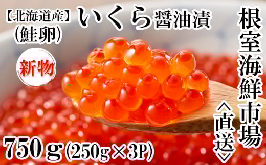 C-11058  いくら醤油漬け(秋鮭卵)(新物)250g×3P 【12月8日決済分まで年内配送】