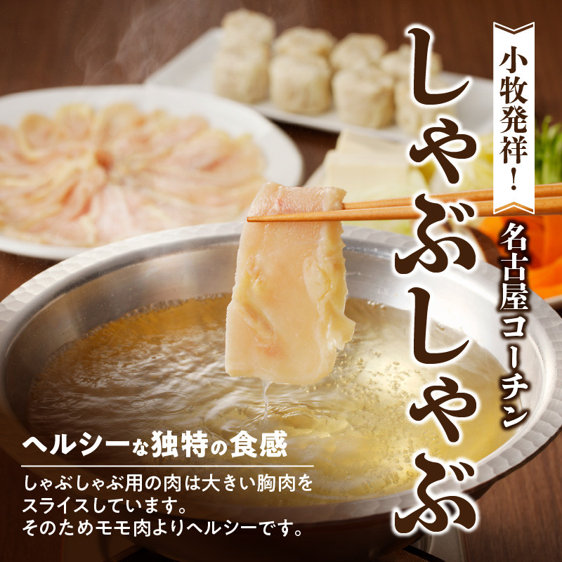 名古屋コーチンしゃぶしゃぶ＆コーチンシュウマイセット  日本三大地鶏 鶏しゃぶしゃぶ 鍋セット 鶏肉 鍋料理