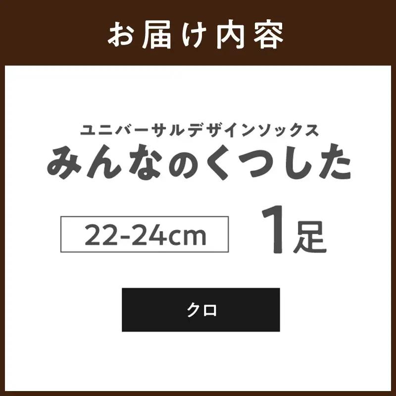 みんなのくつした 1足(22-24cm)【クロ】【2500T16802_04】