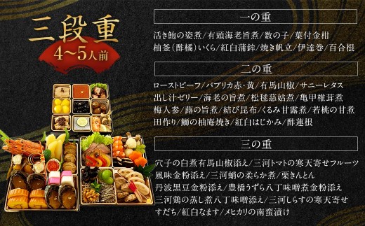 料理旅館吞龍のおせち料理三段重