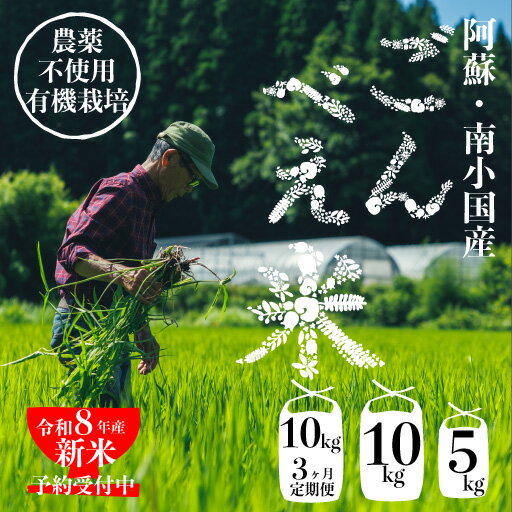 【ふるさと納税】【予約受付】令和8年産・新米 ごんべえ米 5kg/10kg/3ヶ月 予約 令和8年産 5kg 10kg 3ヶ月 新米 白米 玄米 精米 米 お米 玄米対応可能 ご飯 ごはん 無農薬 農薬不使用 産地直送 吉原ごんべえ村 熊本 南小国 送料無料