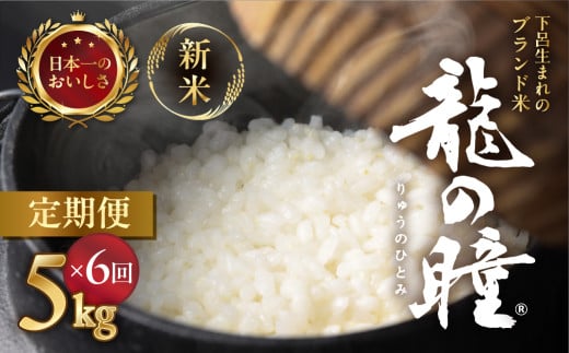 新米予約受付【2025年産米】【定期便】5kg×6回 飛騨産・龍の瞳（いのちの壱）株式会社龍の瞳直送 精米 ブランド米 米 5キロ×6か月（計 30キロ）りゅうのひとみ 龍