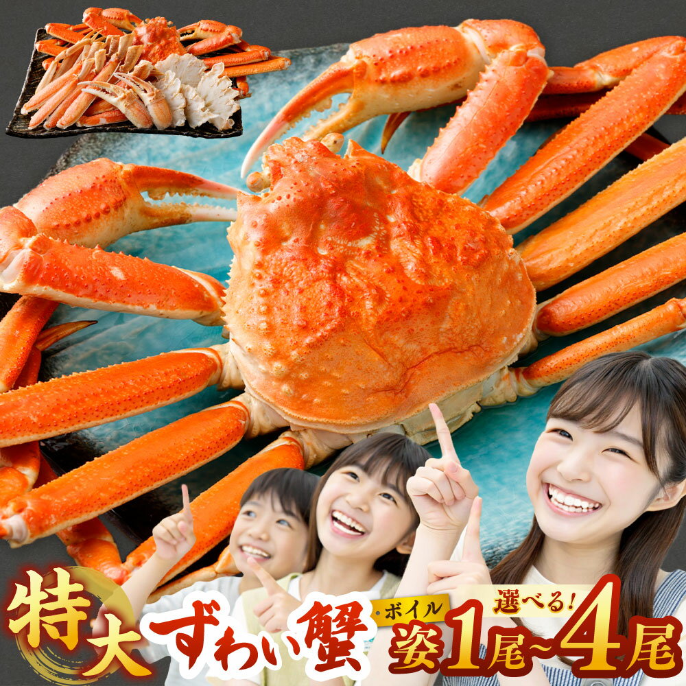【ふるさと納税】＜選べる＞特大 ボイル ズワイ蟹 姿 750g ＜1尾 / 2尾 / 4尾＞ ｜蟹 かに ボイル お取り寄せ お歳暮 カニしゃぶ むき身 鍋 しゃぶしゃぶ ズワイガニ ずわい蟹 グルメ ポーション カット済 冷凍 ギフト 贈り物 贈答用 プレゼント大阪府 阪南市 送料無料